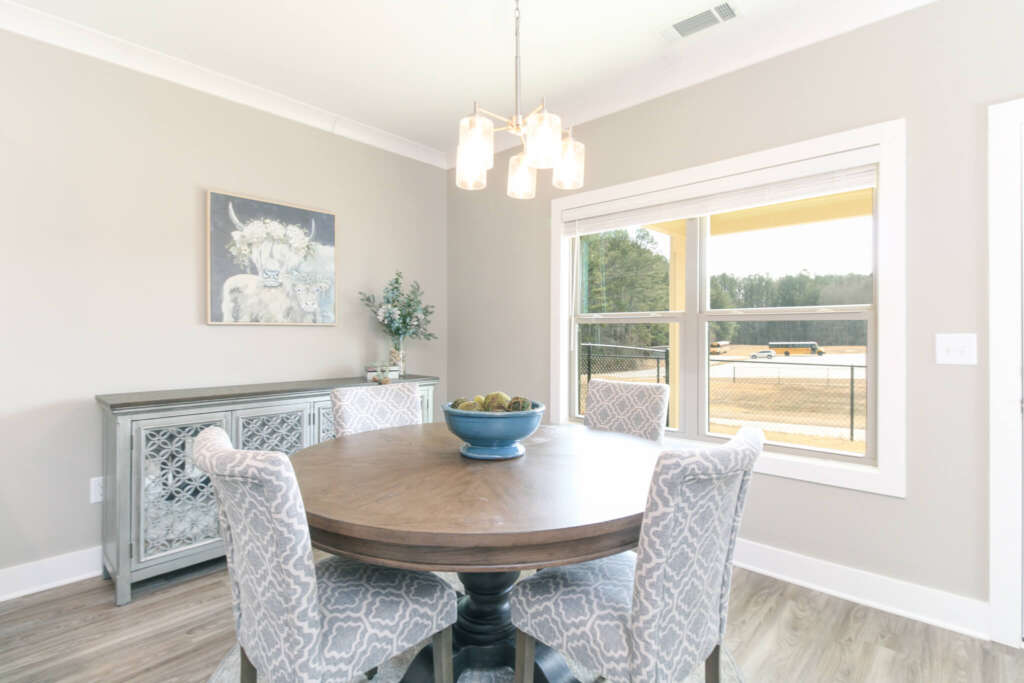 Two Bedroom senior living apartment with bringht eating area at The Landing of Winder