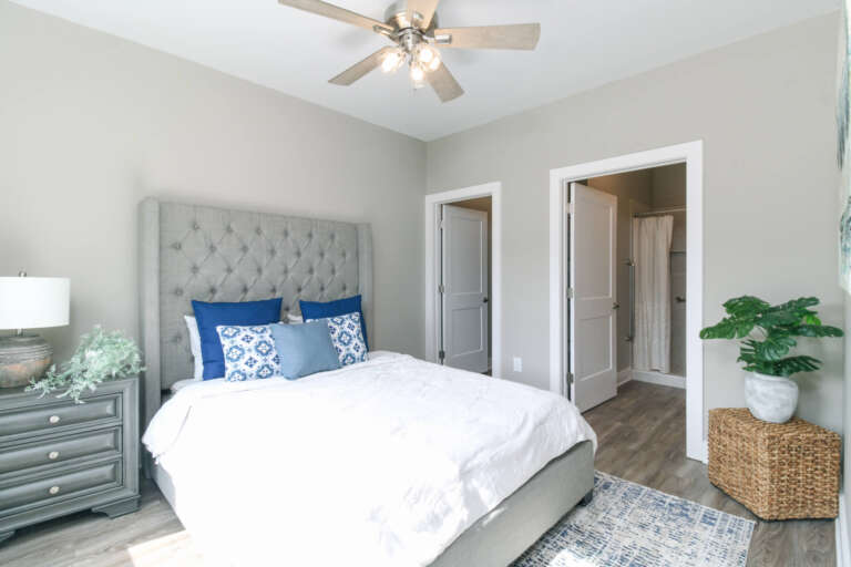 Bedroom One - senior living apartment with two bathrooms at The Landing of Winder