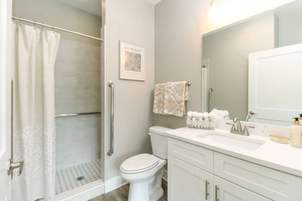 Bathroom one - senior living apartment with full bathroom at The Landing of Winder