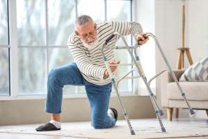 parent fell time for assisted living senior man who fell trying to get up with his walker